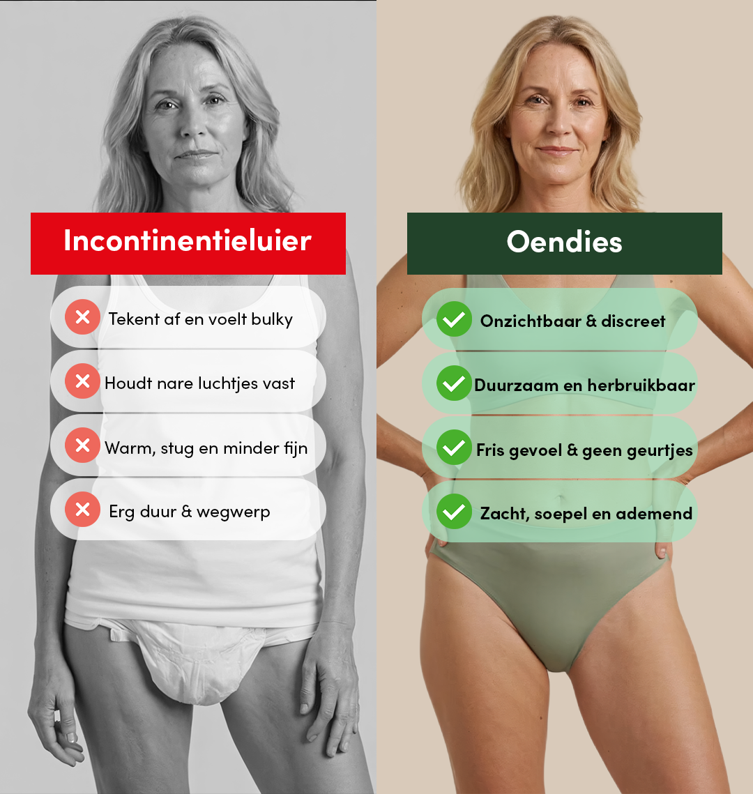 High Waist Brief | Kraftigt urinläckage | Ultramjuk & sömlös | 100% läckagesäker & Ekologisk bomull | Grön