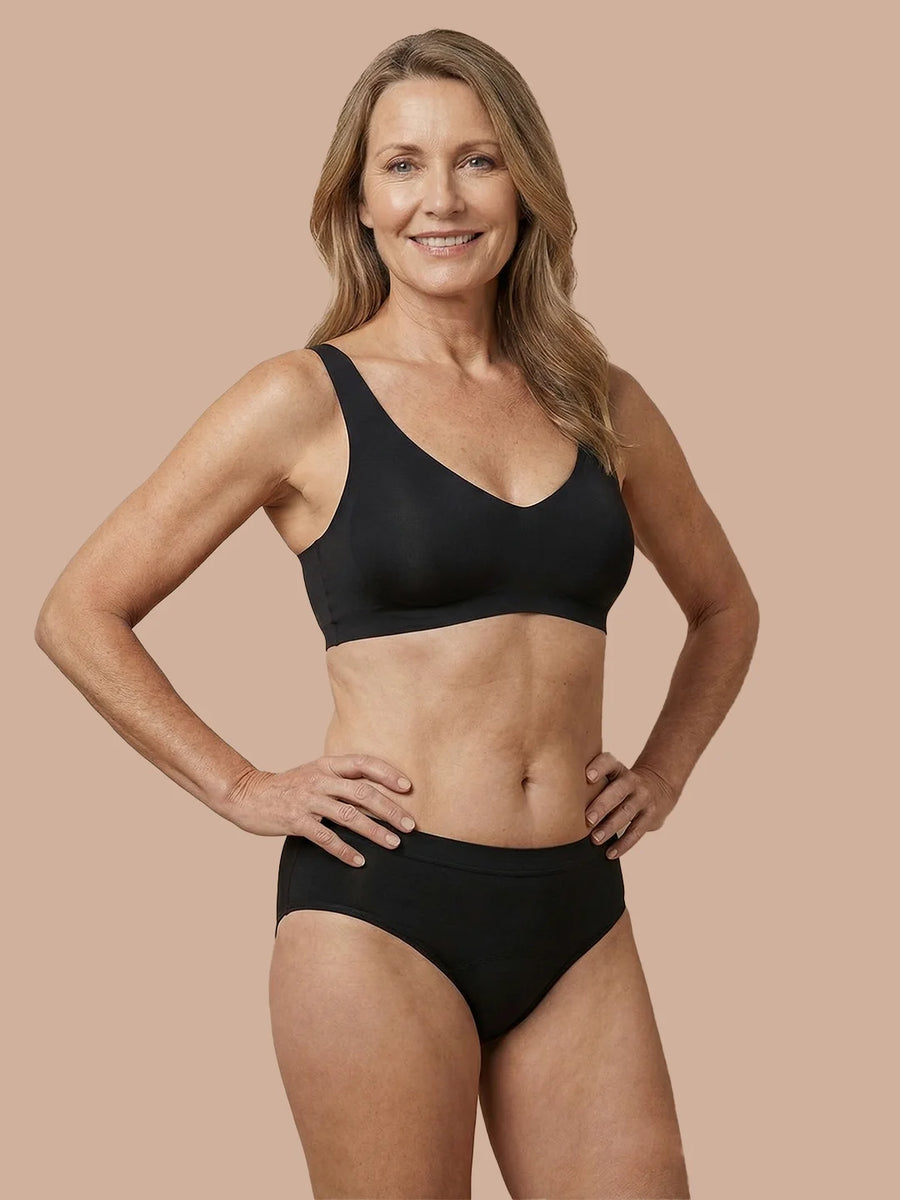 Sömlös Brief | Lätt urinläckage | Ultramjuk & sömlös | 100% läckagesäker & ekologisk bomull | Röd