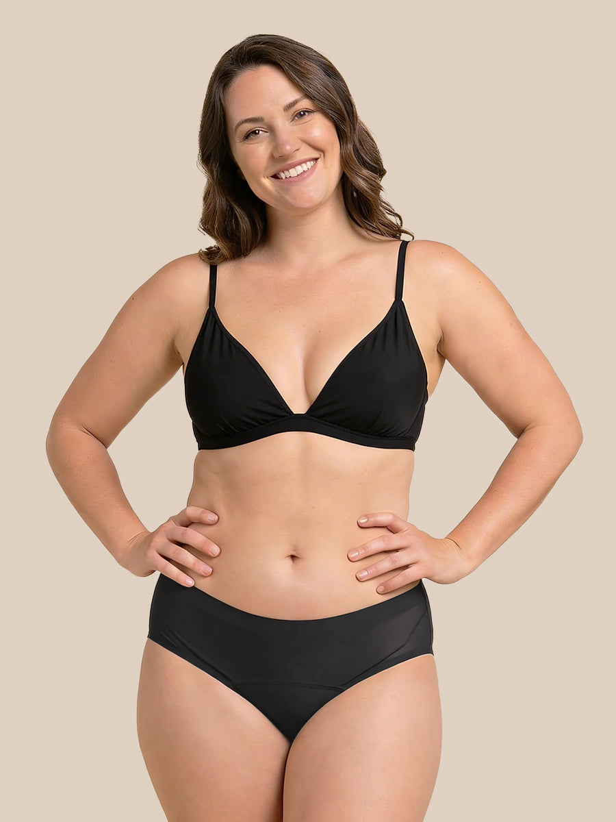 Menstruation Simning Letter | Extra intensiv | 100 % läcksäker | Svart