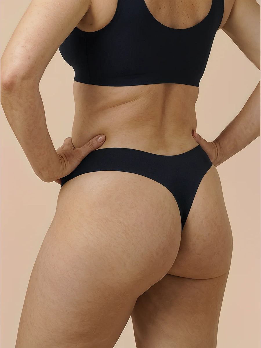 Naadloze Brazilian | Licht urineverlies | Ultra zacht & naadloos | 100% lekvrij & Organisch Katoen | Zwart