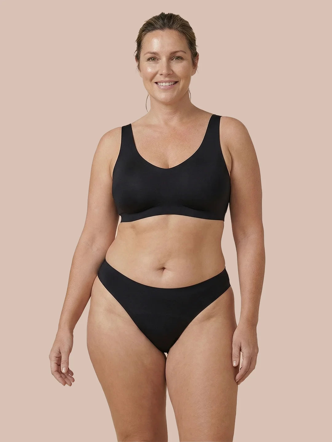 Naadloze Brazilian | Licht urineverlies | Ultra zacht & naadloos | 100% lekvrij & Organisch Katoen | Zwart