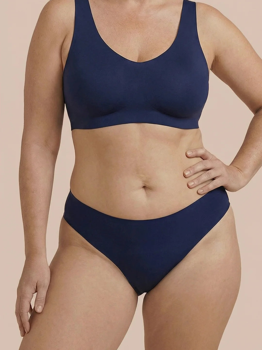 Naadloze Brazilian | Licht urineverlies | Ultra zacht & naadloos | 100% lekvrij & Organisch Katoen | Blauw