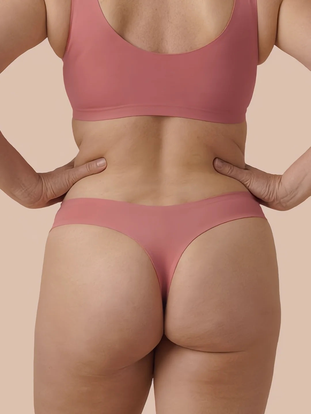 Sömlös Brazilian | Lätt urinläckage | Ultramjuk & sömlös | 100% läckagesäker & ekologisk bomull | Rosa