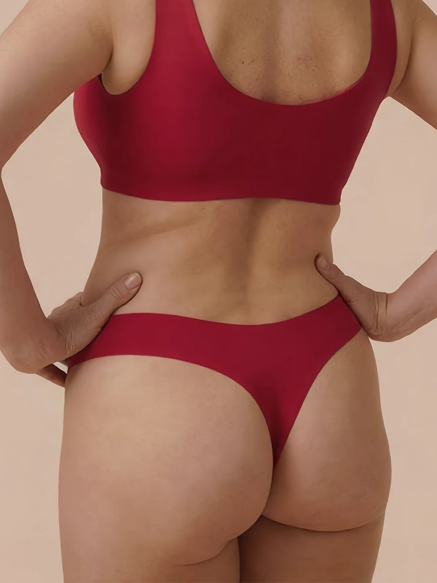 Sömlös Brazilian | Lätt urinläckage | Ultramjuk & sömlös | 100% läckagesäker & ekologisk bomull | Röd