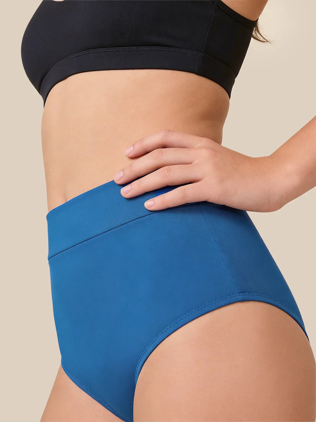 Menstruation Simning Letter Tonåringar | Extra intensiv | 100 % läcksäker | Blå