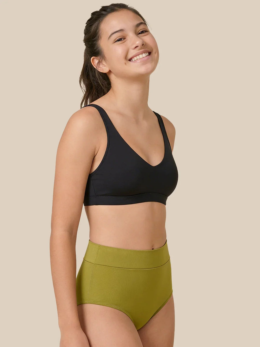 Menstruation Simning Letter Tonåringar | Extra intensiv | 100 % läcksäker | Grön