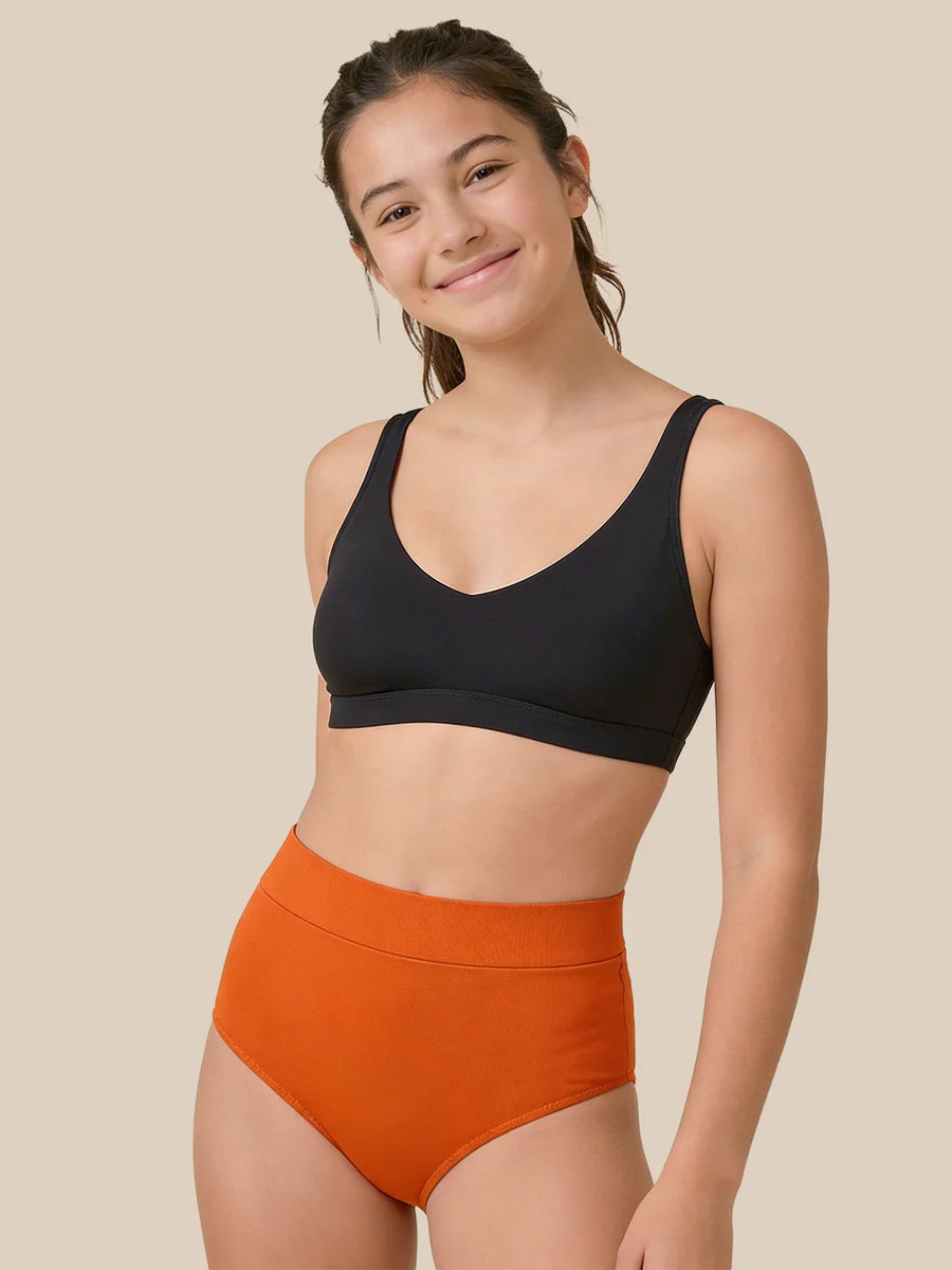 Menstruation Simning Letter Tonåringar | Extra intensiv | 100 % läcksäker | Orange