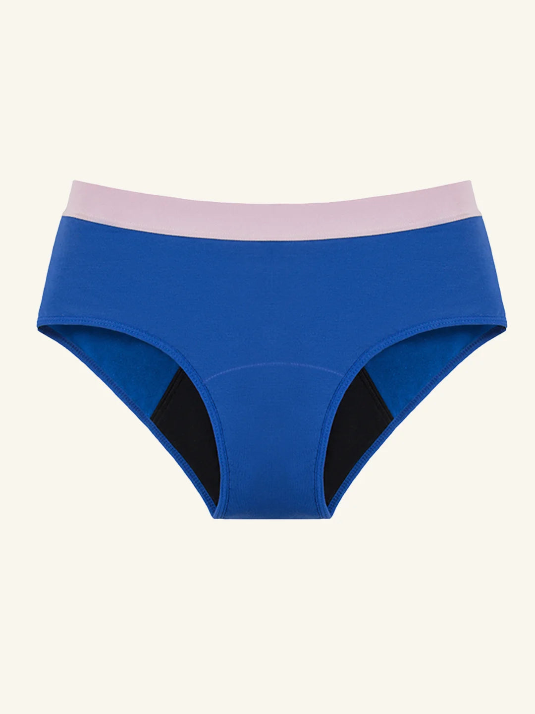 Hipster Brief | 100% läckagesäker, dag & natt | Blå rosa | menstrosor