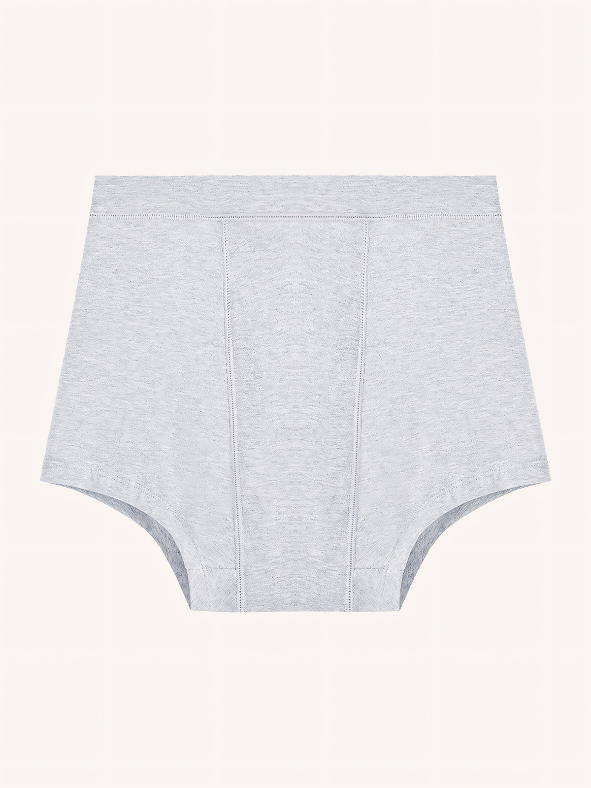 Menstruatie ondergoed, losse grijze boyfriend brief in vooraanzicht