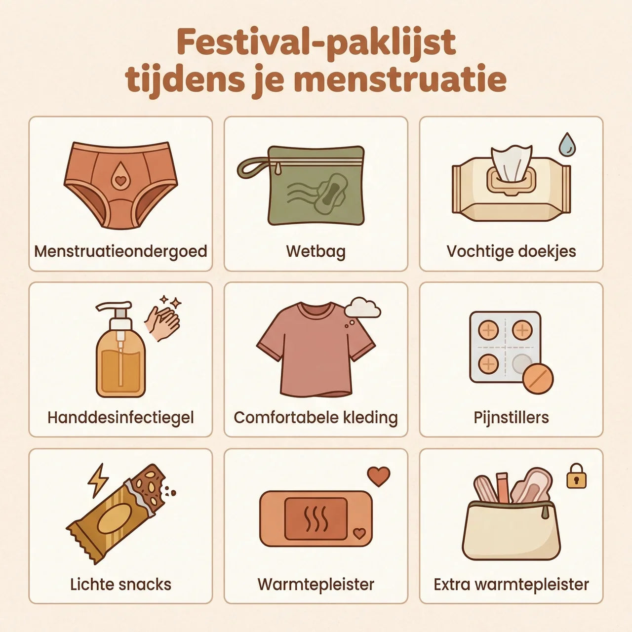 Festival met je menstruatie: de complete paklijst zonder stress