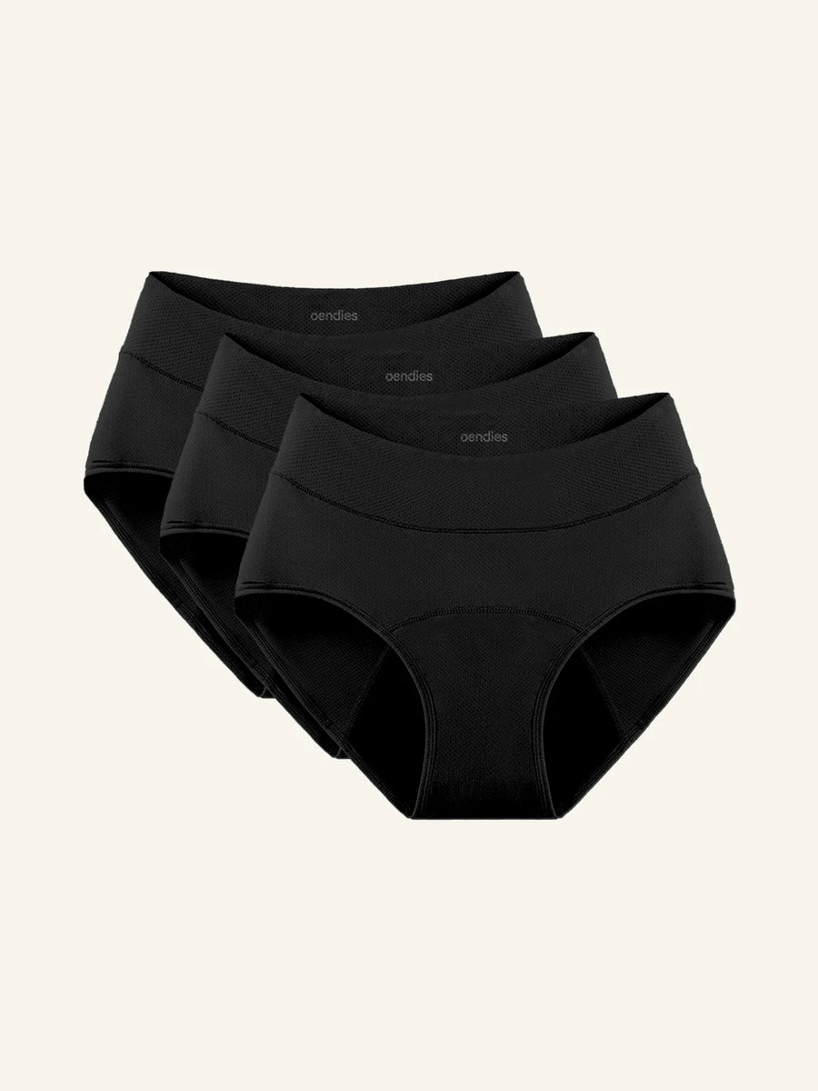 Huggster Brief | 3-pack | Kraftigt urinläckage | 100% läckagesäker, dag & natt | Svart | menstrosor