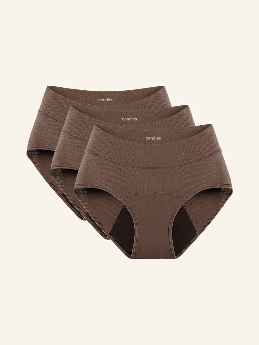 Huggster Brief | 3-pack | Kraftigt urinläckage | 100% läckagesäker, dag & natt | Brun