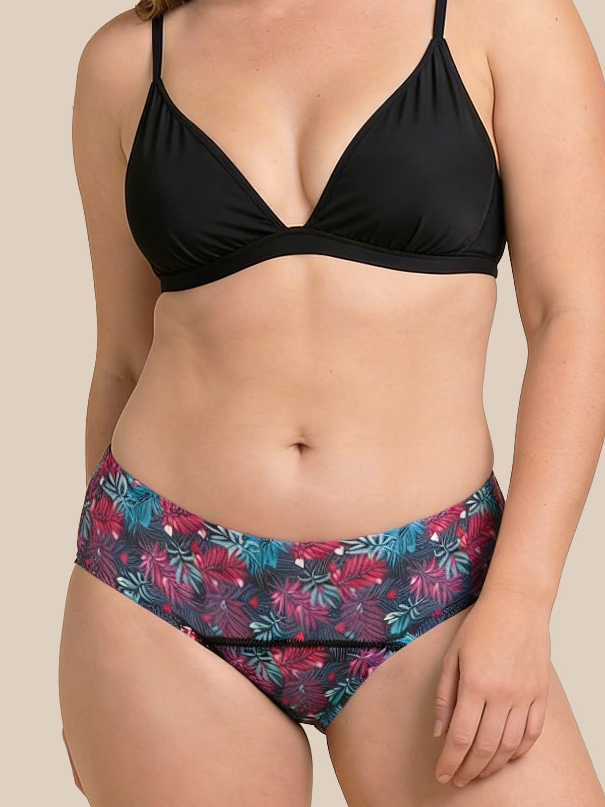 Menstruation Simning Letter | Extra intensiv | 100 % läcksäker | Blommig