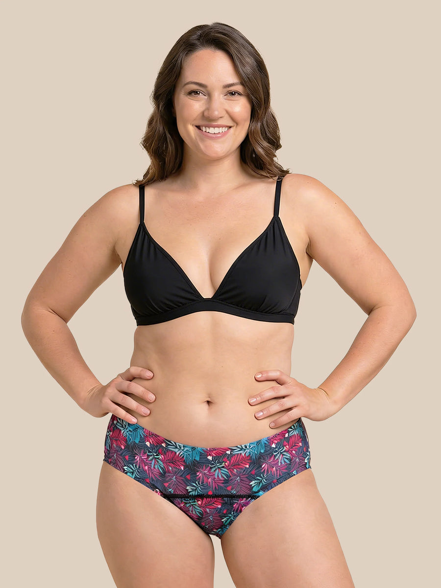 Menstruation Simning Letter | Extra intensiv | 100 % läcksäker | Blommig