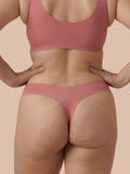 Naadloze Brazilian | Licht urineverlies | Ultra zacht & naadloos | 100% lekvrij & Organisch Katoen | Roze