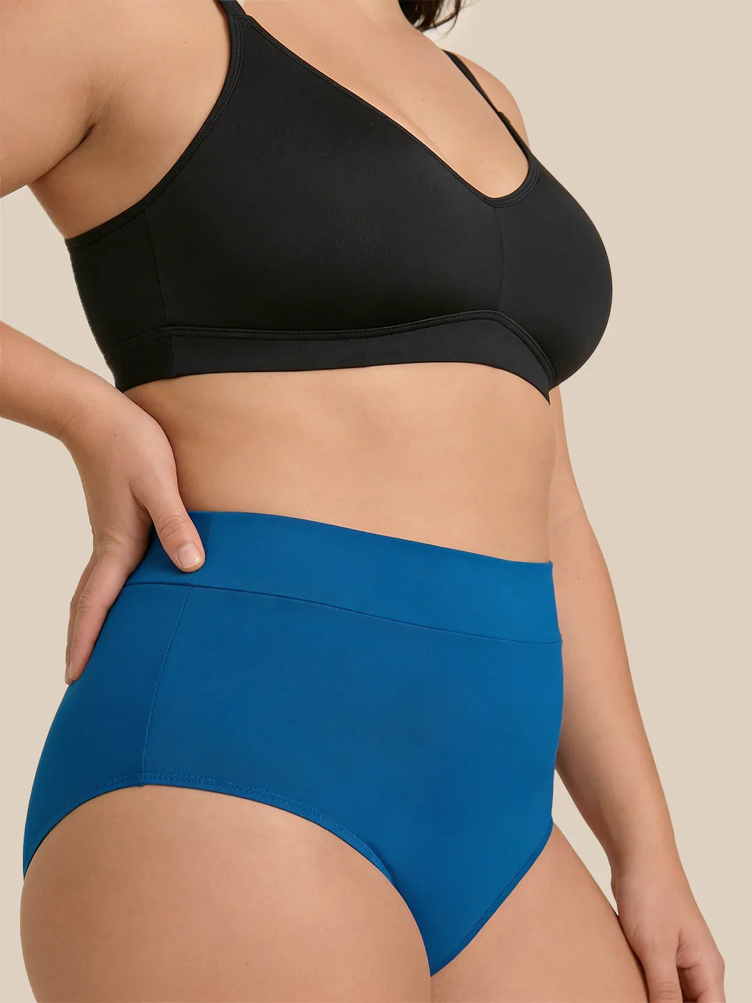 Menstruation Simning Letter | Extra intensiv | 100 % läcksäker | Blå