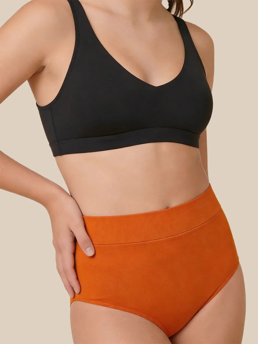 Menstruation Simning Letter Tonåringar | Extra intensiv | 100 % läcksäker | Orange