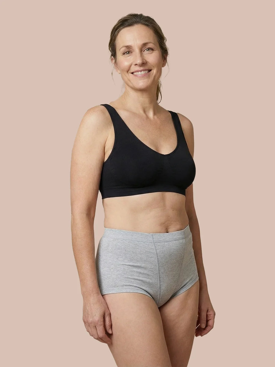 Inkontinens Boxershorts Brief | Kraftigt Urinläckage | 100% läckagesäker, dag & natt | Svart | menstrosor