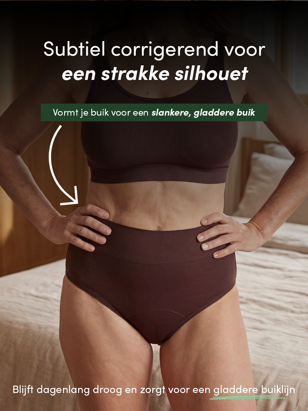 Huggster Brief | Paket med 10 | Kraftigt urinläckage | 100% läckagesäker, dag & natt | Brun | menstrosor