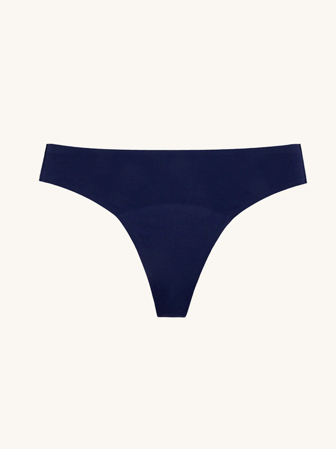Menstruatie ondergoed blauw, losse naadloze brazilian in vooraanzicht tegen een lichte achtergrond